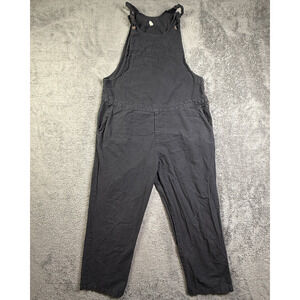 Avatar Organic Cotton Jumpsuit Womens L Smoky Black Sleeveless Overalls Boho